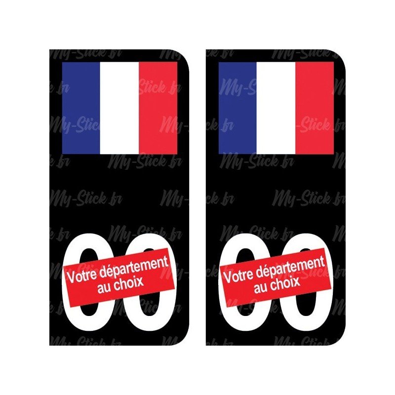 Drapeau Français - Stickers plaque immatriculation