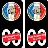 Autocollant plaque immatriculation Pompier drapeau Français