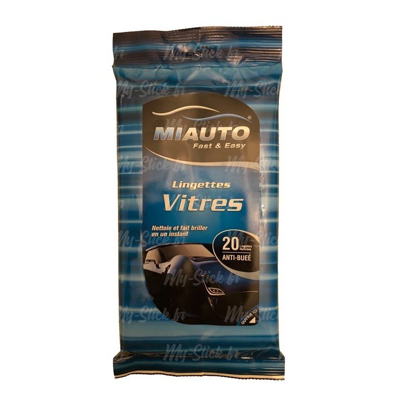 20 Lingettes Humides Nettoyant Vitres