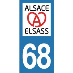Logo Acoeur - Stickers plaque immatriculation 68