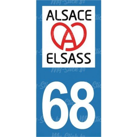 Logo Acoeur - Stickers plaque immatriculation 68