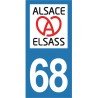 Logo Acoeur - Stickers plaque immatriculation 68