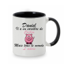 Mug personnalisé avec prénom recto-verso "il a un caractère de cochon"