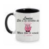 Mug personnalisé avec prénom recto-verso "elle a un caractère de cochon"