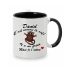 Mug personnalisé avec prénom masculin recto-verso "c'est comme le café"