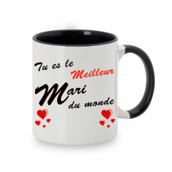 Mug ou tasse "Tu es le Meilleur Mari du Monde" impression Recto/Verso