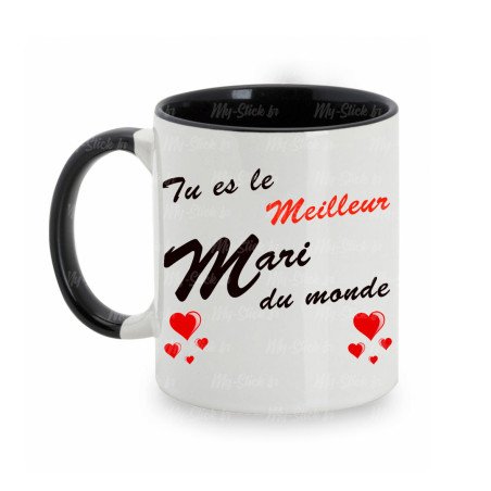 Mug ou tasse "Tu es le Meilleur Mari du Monde" impression Recto/Verso