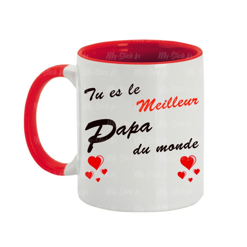 Mug ou tasse "Tu es le Meilleur Papa du Monde" impression Recto/Verso