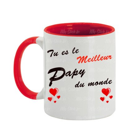 Mug ou tasse "Tu es le Meilleur Papy du Monde" impression Recto/Verso