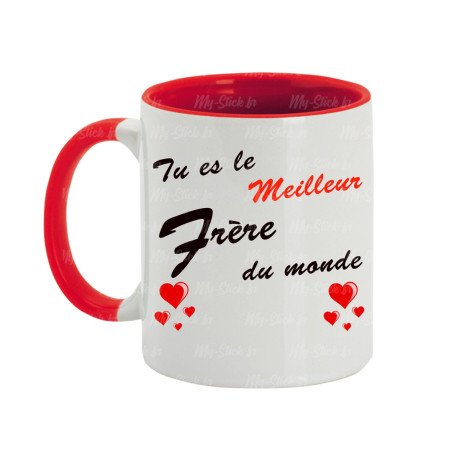 Mug ou tasse "Tu es le Meilleur Frère du Monde" impression Recto/Verso