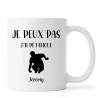 Mug personnalisé Je peux pas j'ai Pétanque silhouette accroupie avec prénom