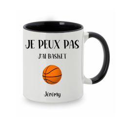 Mug personnalisé Je peux pas j'ai Basket avec prénom