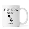 Mug personnalisé joueur en détente Je peux pas j'ai Basket avec prénom