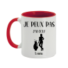 Mug Golfeuse silhouette féminine personnalisé Je peux pas j'ai Golf avec prénom