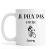 Mug personnalisé Je peux pas j'ai Vélo avec prénom