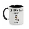 Mug personnalisé Je peux pas j'ai Vélo avec prénom