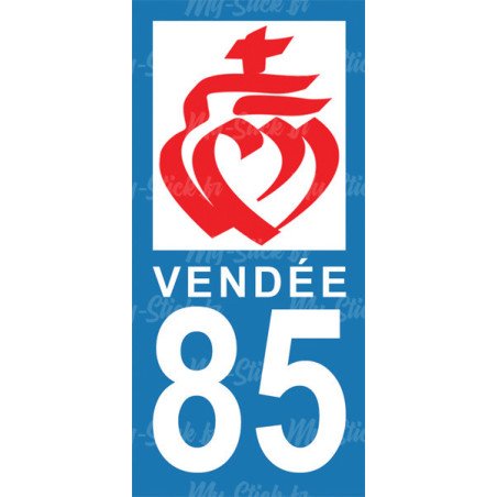 Blason de Vendée - Stickers plaque immatriculation 85