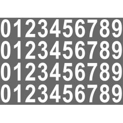 Chiffre numéro autocollant adhésif de 0 à 9 en planche de 40 stickers