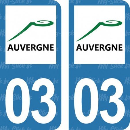 Stickers plaque immatriculation 03 Auvergne