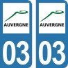 Stickers plaque immatriculation 03 Auvergne