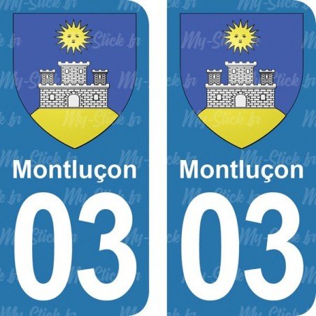 Blason Montluçon - Stickers plaque immatriculation 03