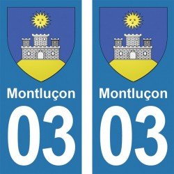 Blason Montluçon - Stickers plaque immatriculation 03