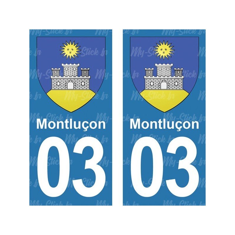 Blason Montluçon - Stickers plaque immatriculation 03