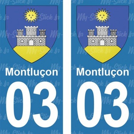 Blason Montluçon - Stickers plaque immatriculation 03