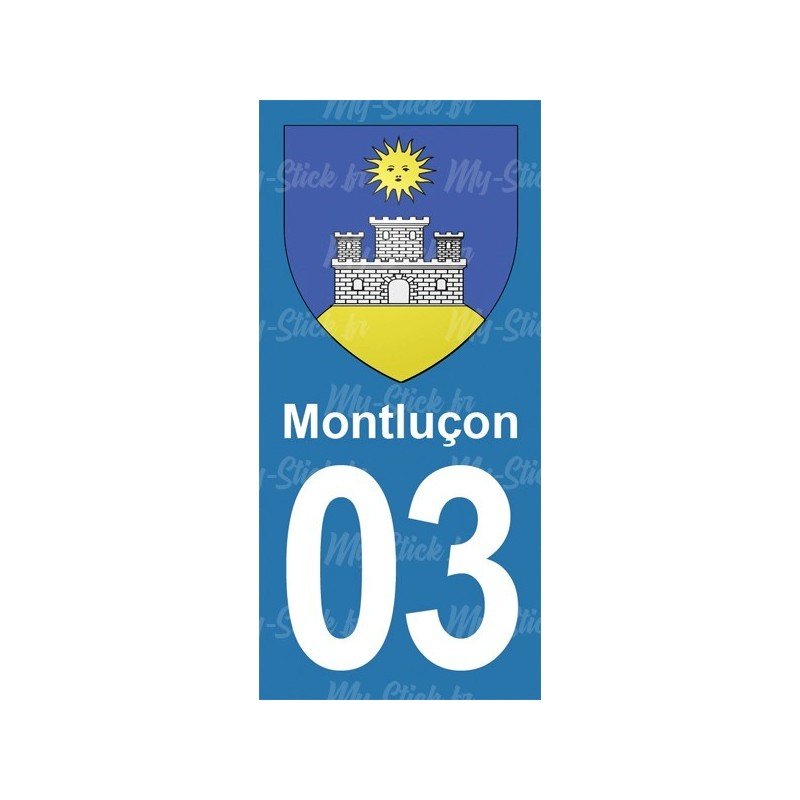 Blason Montluçon - Stickers plaque immatriculation 03