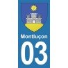 Blason Montluçon - Stickers plaque immatriculation 03