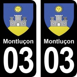 Blason Montluçon - Stickers plaque immatriculation 03