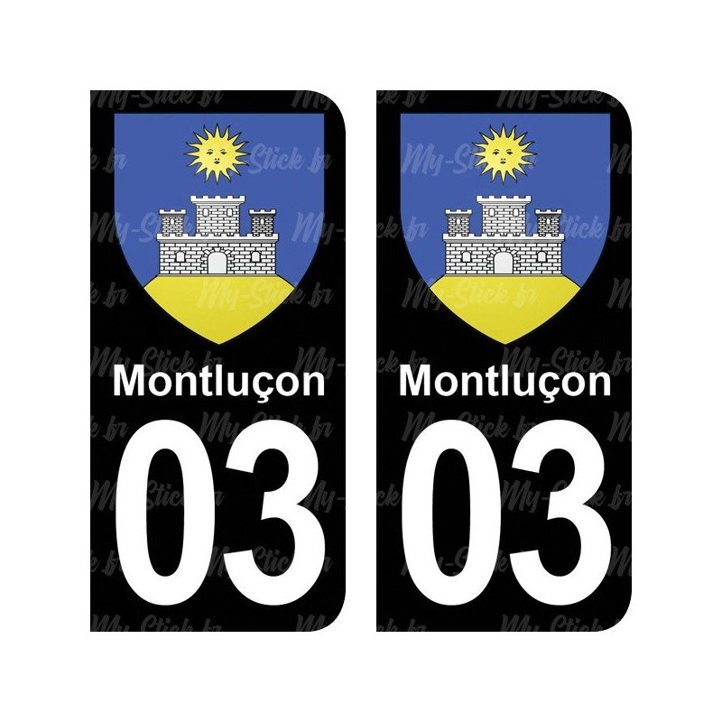 Blason Montluçon - Stickers plaque immatriculation 03