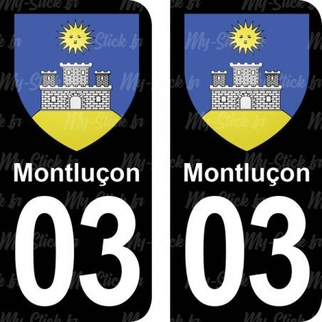 Blason Montluçon - Stickers plaque immatriculation 03