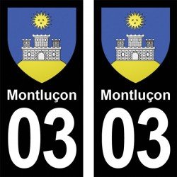 Blason Montluçon - Stickers plaque immatriculation 03