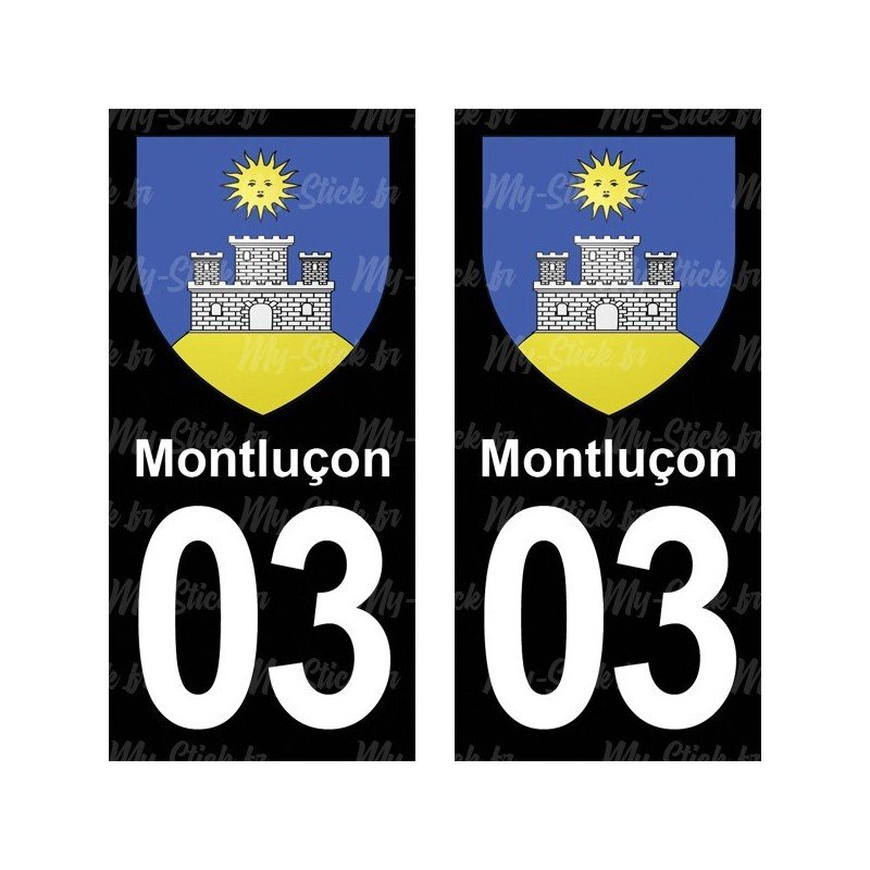 Blason Montluçon - Stickers plaque immatriculation 03