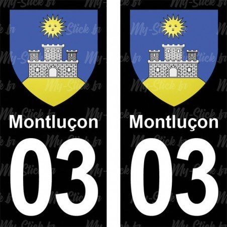 Blason Montluçon - Stickers plaque immatriculation 03