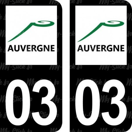 Stickers plaque immatriculation 03 Auvergne