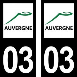 Stickers plaque immatriculation 03 Auvergne