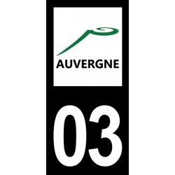 Stickers plaque immatriculation 03 Auvergne