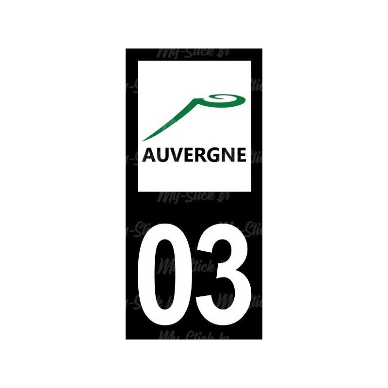Stickers plaque immatriculation 03 Auvergne