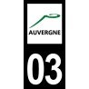 Stickers plaque immatriculation 03 Auvergne