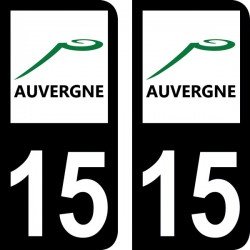 Stickers plaque immatriculation 15 Auvergne
