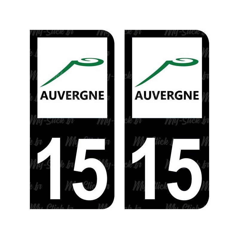 Stickers plaque immatriculation 15 Auvergne