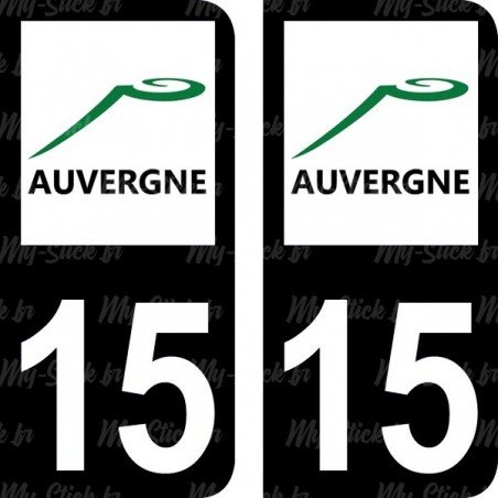 Stickers plaque immatriculation 15 Auvergne