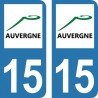 Stickers plaque immatriculation 15 Auvergne