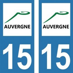 Stickers plaque immatriculation 15 Auvergne