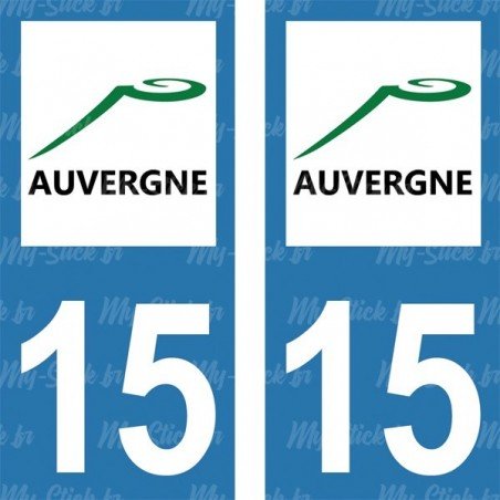 Stickers plaque immatriculation 15 Auvergne