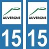 Stickers plaque immatriculation 15 Auvergne