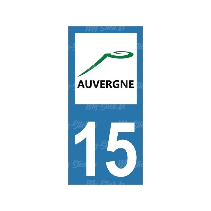 Stickers plaque immatriculation 15 Auvergne