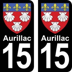 Blason Aurillac - Stickers plaque immatriculation 15